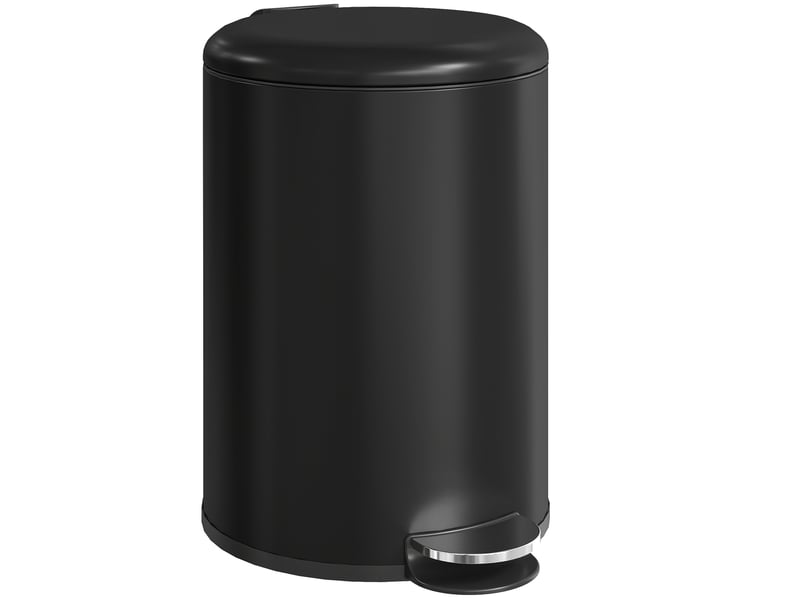  Poubelle à pédale 20 l avec seau amovible métal noir 36 x 30 x 44 cm  - Conforama A