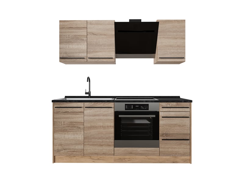  Vicco cuisine, sonomachêne doré, 180cm, pt anthracite  - Conforama A