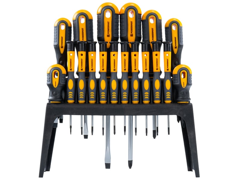  Jeu de 18 tournevis cruciformes plats torx embouts magnétiques avec support  - Conforama A