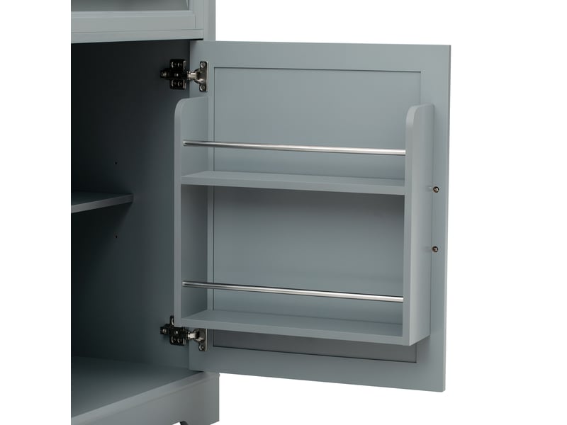  Îlot de cuisine mobile,112-180x45x92 cm,avec rangement,mdf,gris  - Conforama E