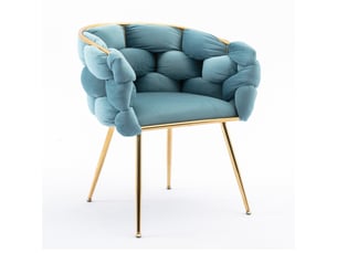 Fauteuil fixe <strong>BEAOK</strong> <strong></strong> Velours bleu vendu Par paire