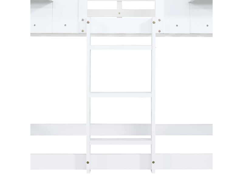  Lit mezzanine cabane enfant 90 x 200 cm avec toboggan blanc et naturel Fay Lum - Conforama D