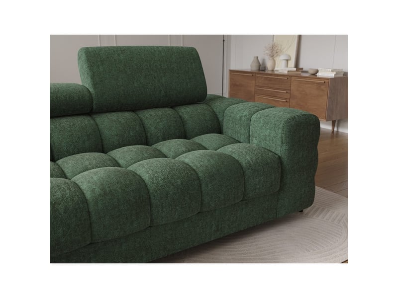  Canapé d'angle gauche convertible emeraude style épuré 285x99x181cm filtro  - Conforama D