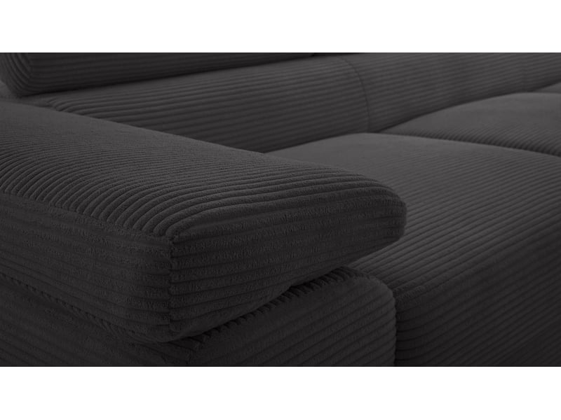 Canapé d’angle en velours côtelé arborio 280 cm gris foncé d Arborio - Conforama D