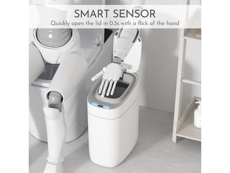  Poubelle automatique de salle de bain avec couvercle - 9 l avec détecteur de mouvement  - Conforama C
