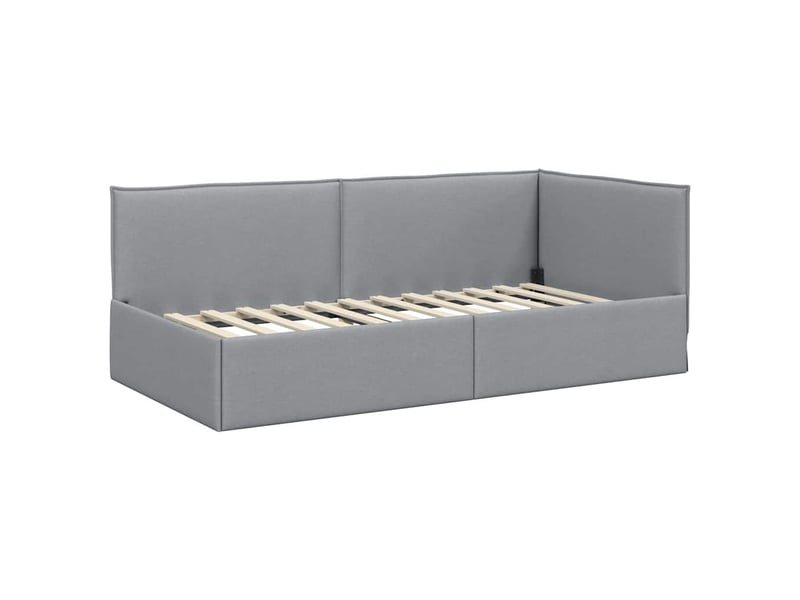 Lit simple- lit adulte - cadre de lit d'angle gris clair 80 x 200 cm tissu - Conforama C