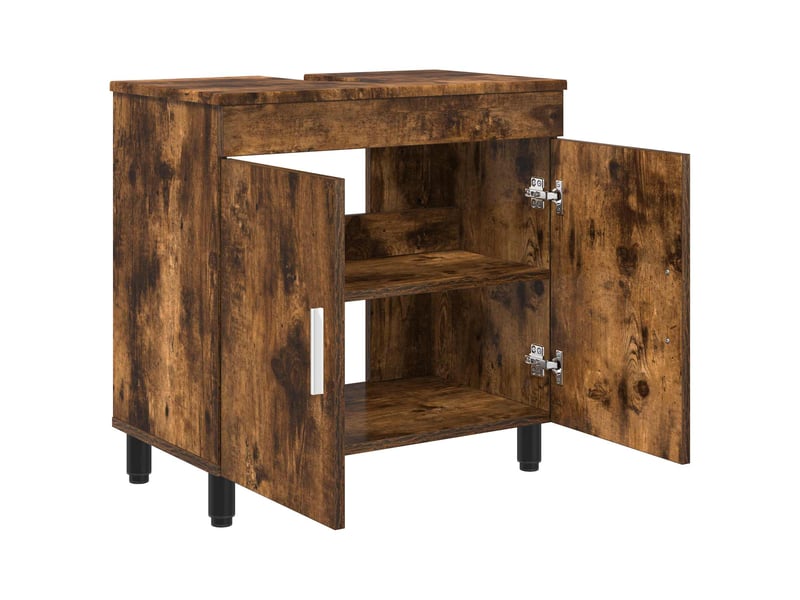  Unité de vanité de salle de bain, meuble de rangement chêne fumé 60x35x60 cm shl8593  - Conforama D
