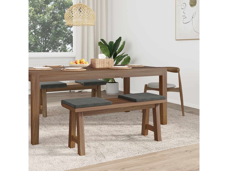  Lot de 4 coussins de banc, coussins d'assise, coussins pour chaisecanapé velours côtelé gris foncé profondeur 35 cm cf52610  - Conforama C