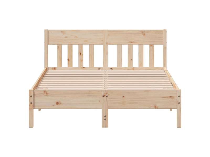  Lit double- lit adulte -  cadre de lit sans matelas 135x190 cm bois de pin massif  - Conforama C
