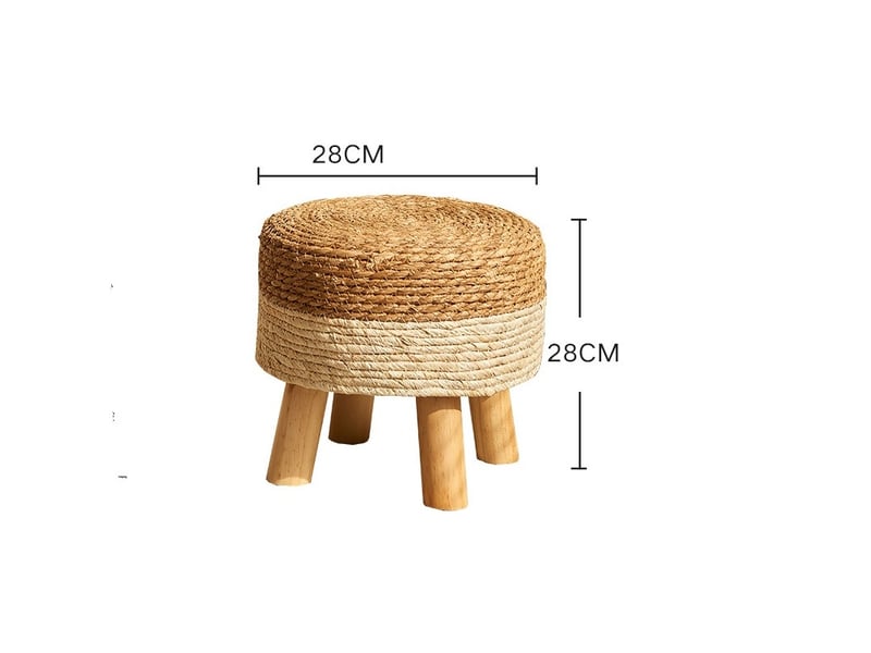  Repose-pieds style pastoral en bois – tabourets de canapé, 28x28 cm  - Conforama B