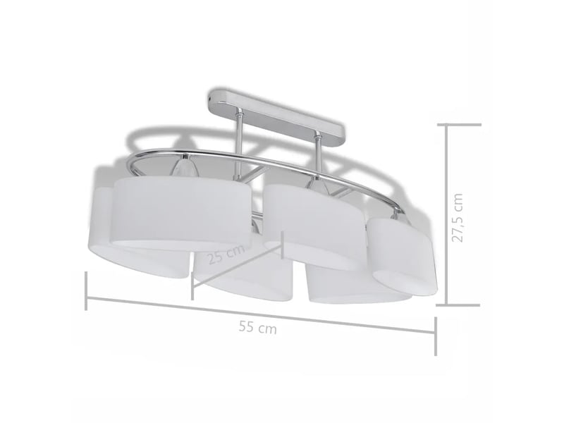  Lot de 4 plafonniers modernes ellipsoïdes style contemporain 550 x 250 x 275 mm en métal chromé 02_0046390  - Conforama E