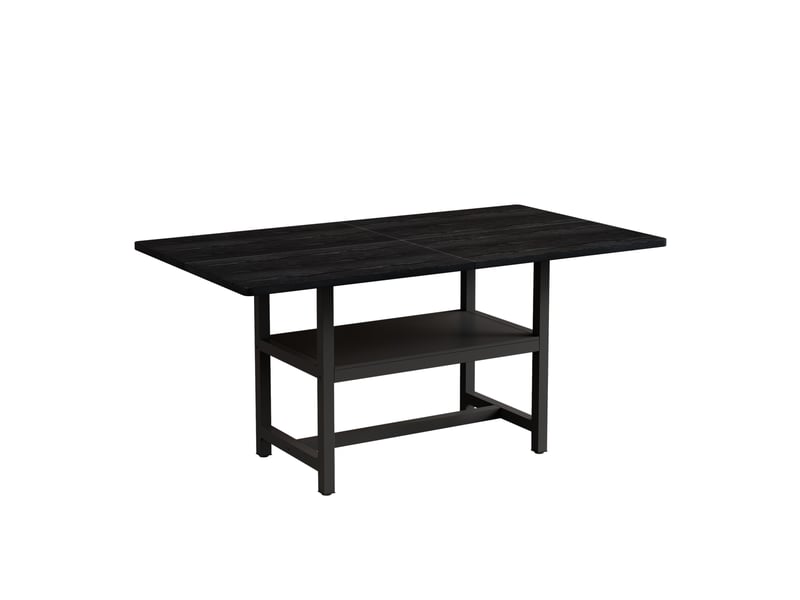  Table à manger rectangulaire, 160x90x76 cm, repas, salle à manger, pratique, plateau mdf, piètement métal, coloris noir  - Conforama A