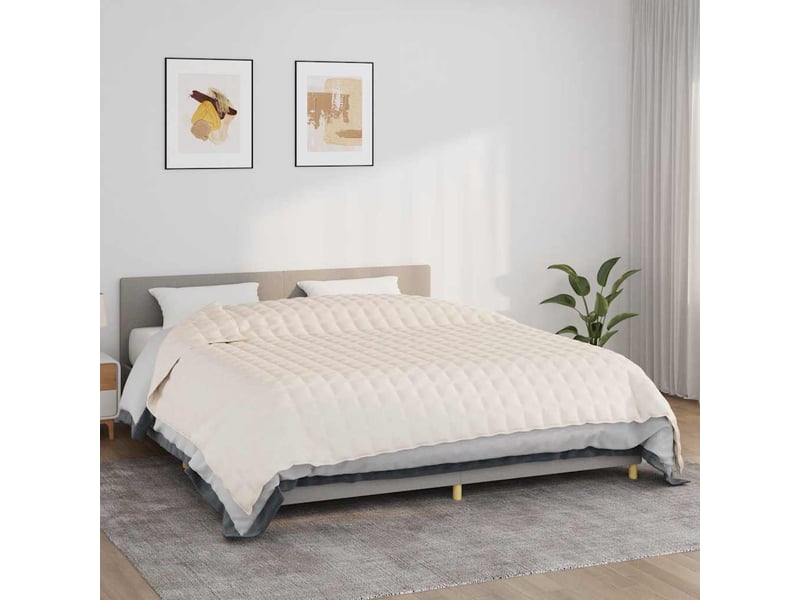  Couverture lestée adulte crème clair 220x260 cm 15 kg tissu shl75897  - Conforama B