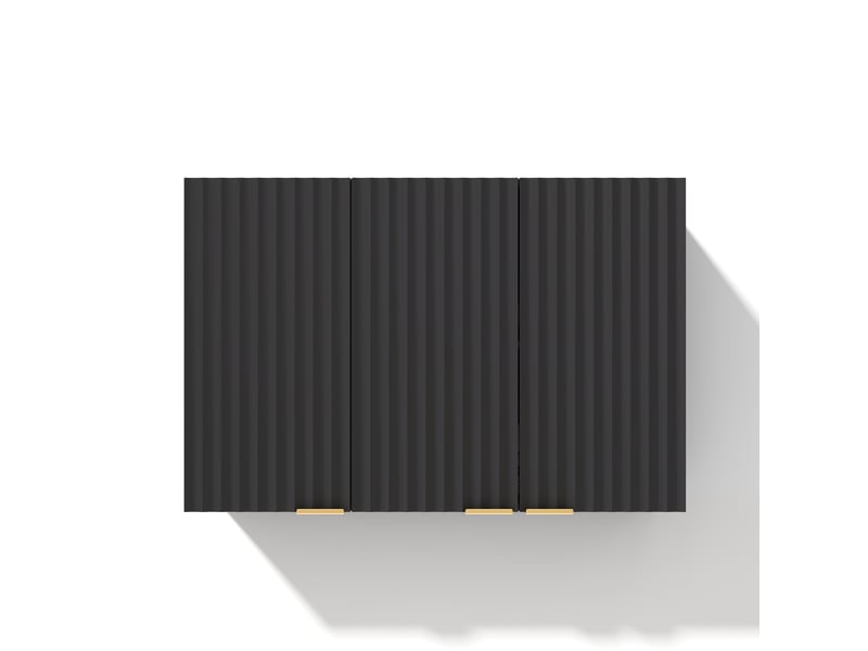  Meuble haut mural 3 portes en mdf coloris noir 90 x 29 x 60 cm N635P488518S - Conforama A