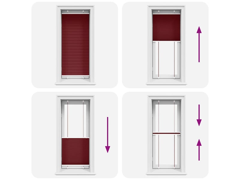 Store plissé, store de fenêtre rouge bordeaux 65x150 cm largeur du tissu 64,4 cm cf47049 - Conforama E