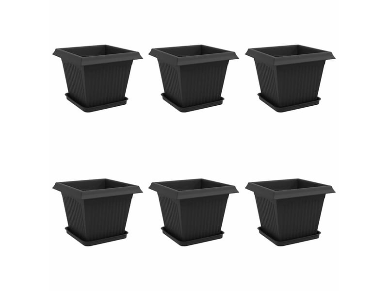  Jardinière - pots de plantes 6 pcs noir plastique  - Conforama A