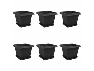 Jardinière - pots de plantes 6 pcs noir plastique