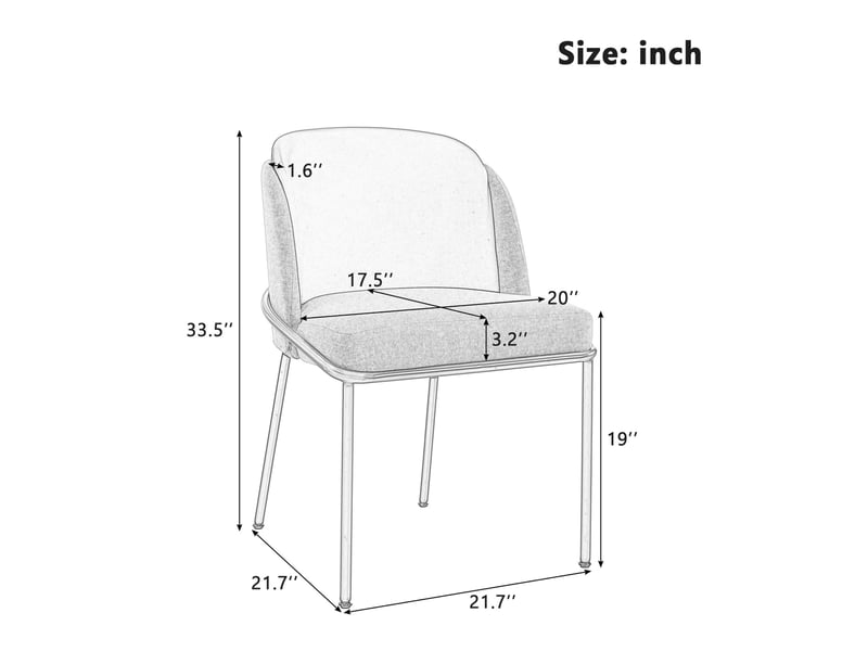  Lot de 6 chaises de salle à manger avec dossier ergonomique et patins réglables, en similicuir pvc vert, beige et doré  - Conforama C
