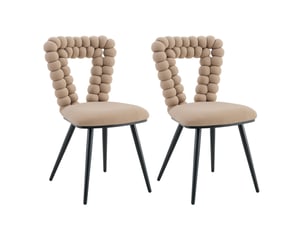 Chaise de salle à manger rembourrée en pvc et métal noir