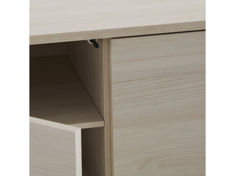 Meuble tv moderne avec 3 portes vharm - beige  - Conforama E