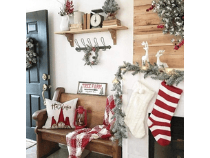 Coussin decoration canapé 40 x 40 cm deco housse decoratifs pour canapes interieur christmas salon maison blanc taie père noël élans cadeaux 4 pièces