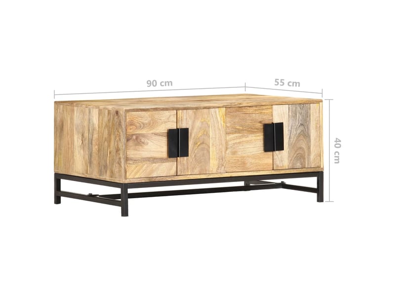  Vidaxl table basse 90x55x40 cm bois de manguier massif  - Conforama C