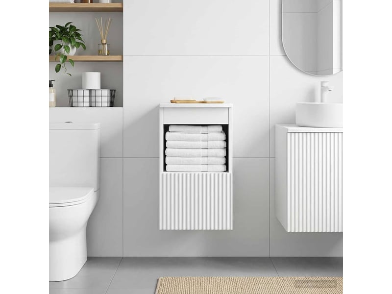  Armoire de salle de bain, meuble de rangement blanc 30x35x50 cm  - Conforama D