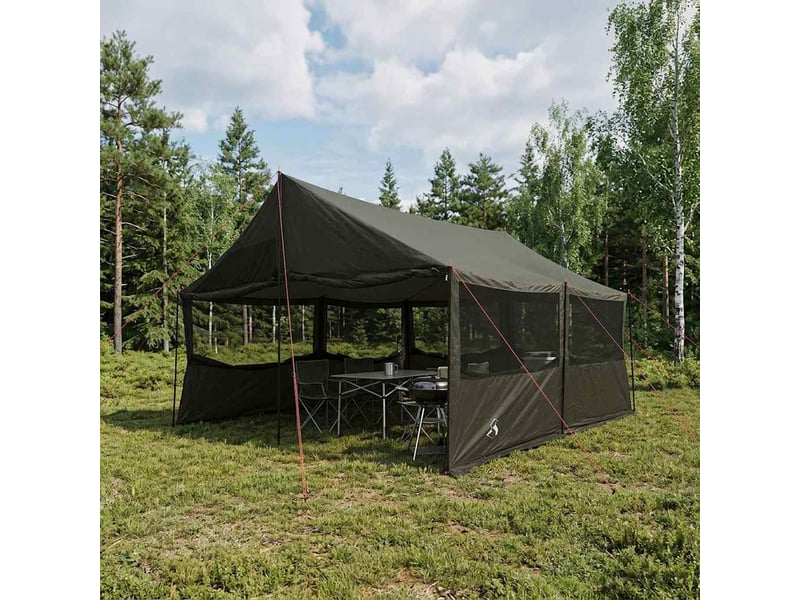  Tente de camping, tente familiale marron gris 450x400x265 cm  - Conforama B