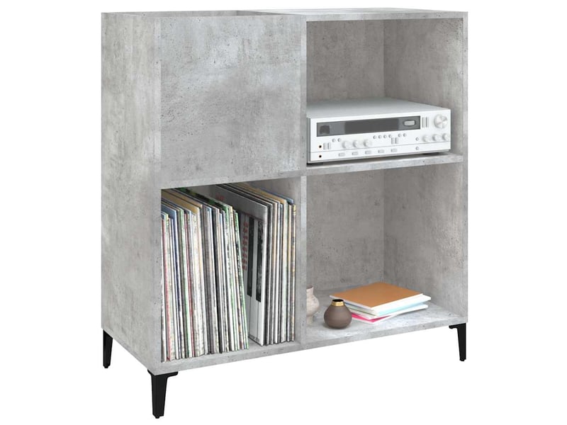  Armoire à disques, armoire de rangement gris béton 84,5x38x89 cm bois d'ingénierie shl7718  - Conforama D