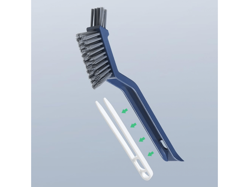  (bleu)1 brosse multifonction en plastique : aide au nettoyage pour salle de bain, cuisine, fenêtre et cheveux dans les espaces restreints.  - Conforama E