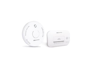 Détecteur fumee et monoxyde de carbone 2 en 1 kit securekit blanc mur ou plafond 85 db led alarmes test silence