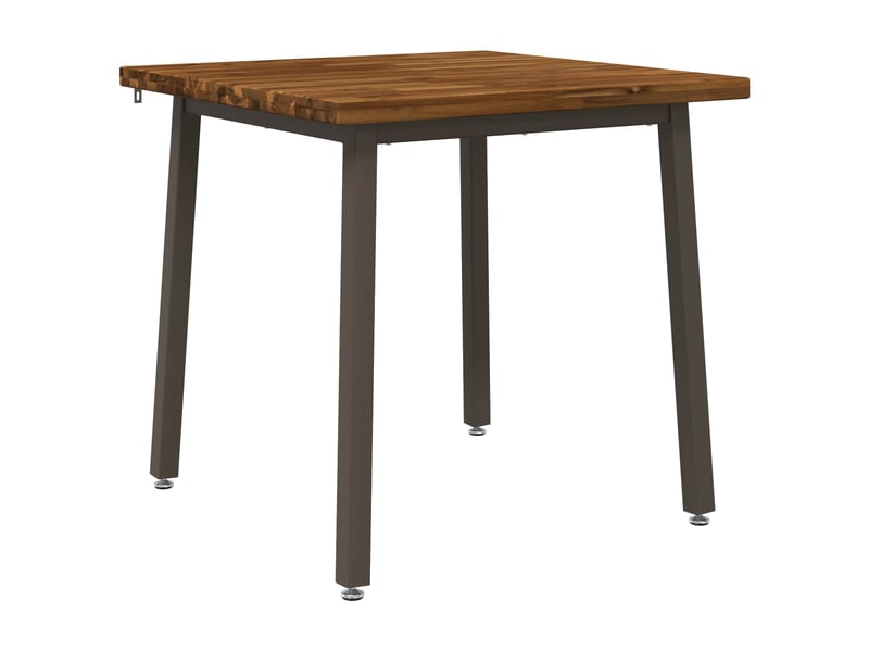  Table à manger 80x80x75 cm bois d'acacia massif naturel et café carré shl62085  - Conforama A