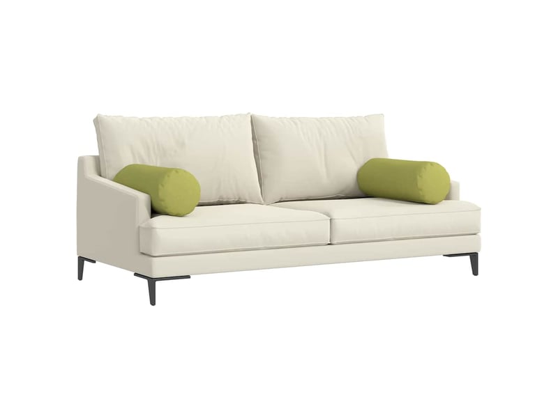  Lot de 2 coussins d'accent, coussins décoratifs, coussins lombaires tissu vert clair ø 25 x 70 cm cf56711  - Conforama C