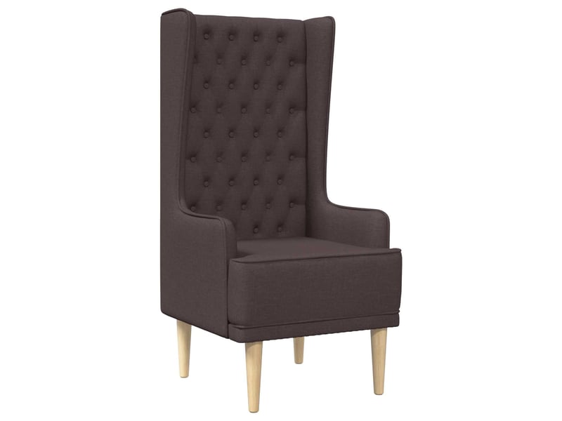  Vidaxl chaise à dossier haut avec boutons capitonnés marron foncé  - Conforama A
