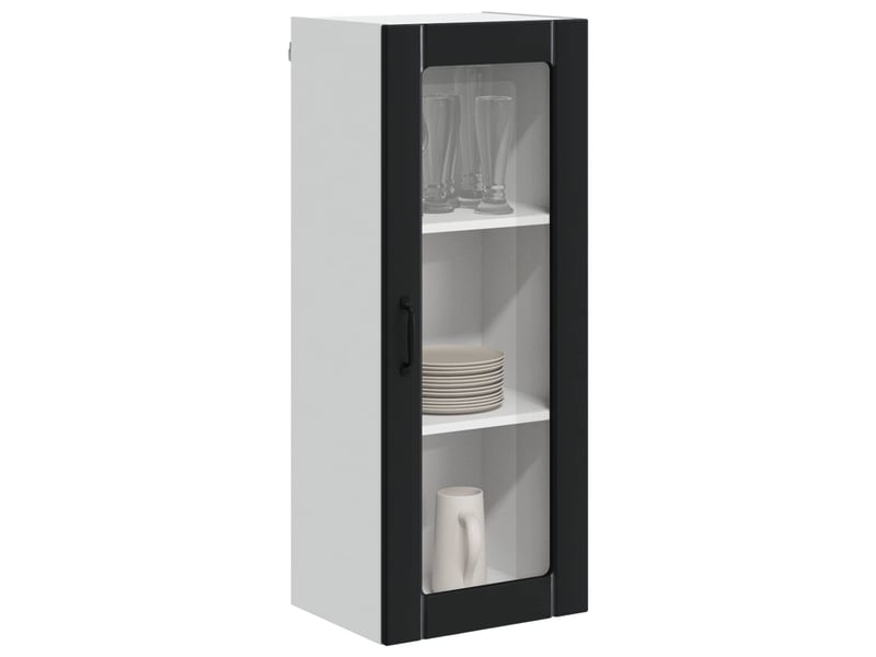 Meuble mural de cuisine, cabinet en verre mural noir 40x31x100cm shl7525 - Conforama C