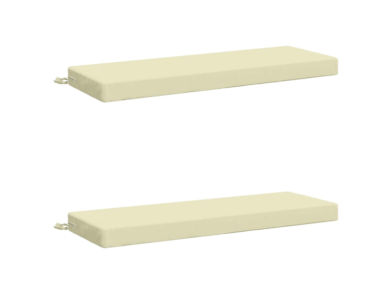  Lot de 2 coussins de banc, coussins d'assise soest 100 % polyester crème cf57190  - Conforama B
