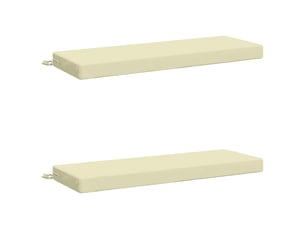 Lot de 2 coussins de banc, coussins d'assise soest 100 % polyester crème cf57190