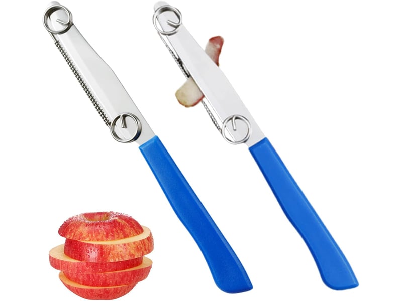  Lot 2 coupe-légumes multifonctions à ressort - couteau éplucheur trancheur rapide pour fruits, pommes de terre - cuisine facile  - Conforama A