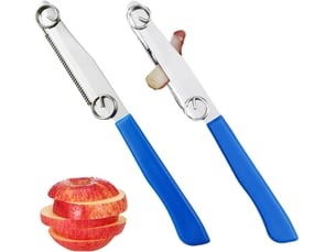 Lot 2 coupe-légumes multifonctions à ressort - couteau éplucheur trancheur rapide pour fruits, pommes de terre - cuisine facile