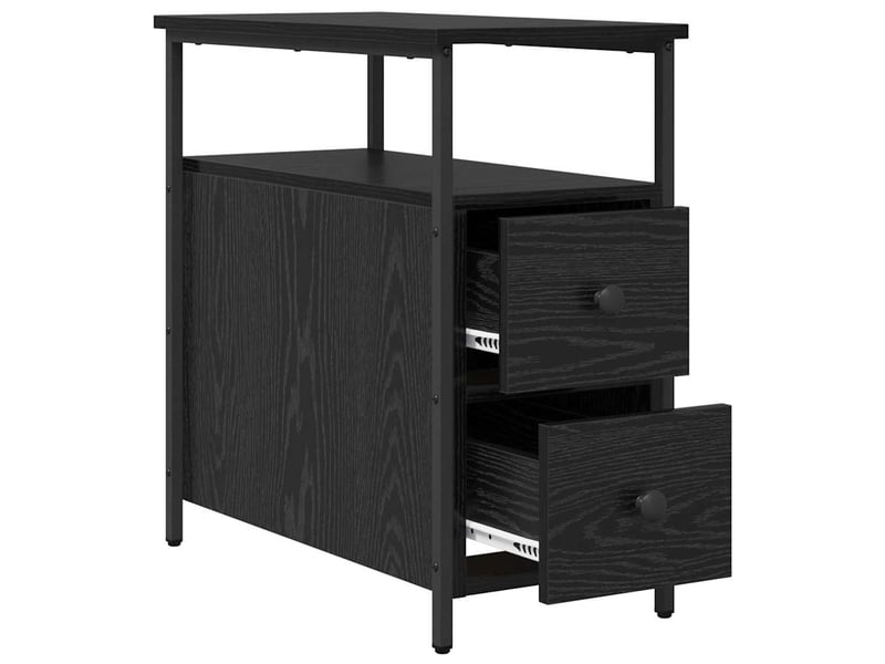  Table de chevet - cabinet de chevet - table de nuit 2 pc chêne noir 30 x 60 x 60 cm  - Conforama E