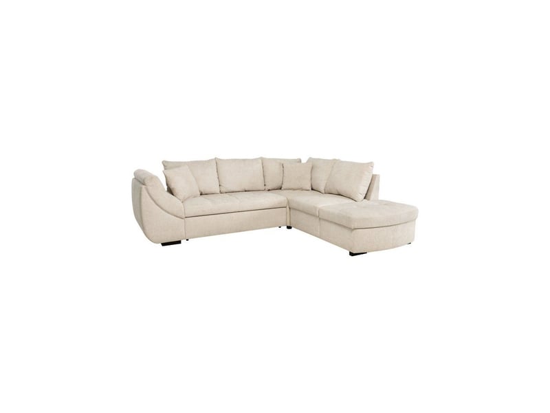  Canapã d angle reversible convertible calvin tissu chenille perle 4 a 5 places coffre CALVINB004952 - Conforama A