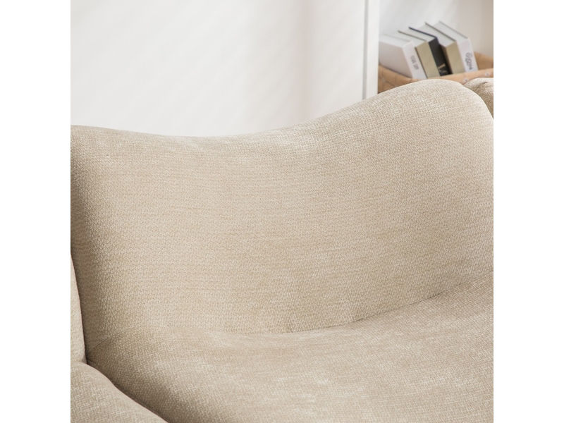 Canapé droit modulaire en tissu chenille light khaki avec mousse à haute élasticité 30d facile à déplacer et antidérapant - Conforama E