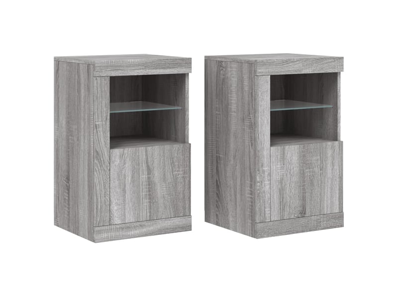 Armoires latérales et lumières led 2 pcs sonoma gris - Conforama A