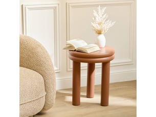 Table basse rond(e) coloris orange ATMOSPHERA CRÉATEUR D'INTÉRIEUR PLUMP - 40 cmx40 cm