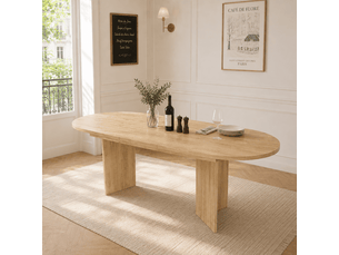 Table à manger extensible 140180 x 90 cm | 4 à 8 personnes | coins arrondis | chêne