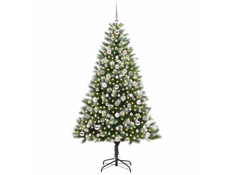 Sapin de noël - arbre de noël artificiel avec neige artificielle 300 led - Conforama C