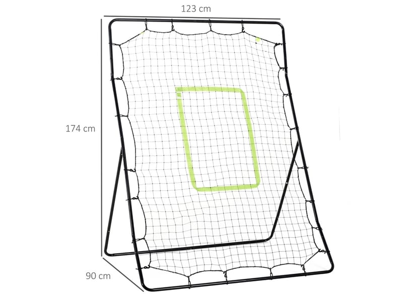  Filet de rebond de baseball 123x90x174 cm résistant aux intempéries métal noir  - Conforama E