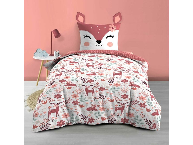  Housse de couette enfant réversible bichette – 140 x 200 cm + drap housse 90 x 190 cm  - Conforama B