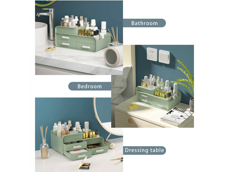  Boîte rangement maquillage organisateur - 3 tiroirs,rangement salle de bain pour pinceaux,maquillages,parfum et soins de la peau  - Conforama D