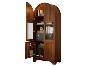 Vitrine coloris bois foncé <strong></strong> <strong></strong> - 76 cmx180 cm